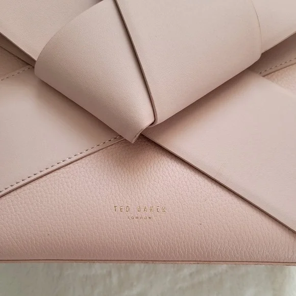 NEW Ted Baker Pink Giant Knot Bow Leather Shopper Tote Bag with Pouch MSRP